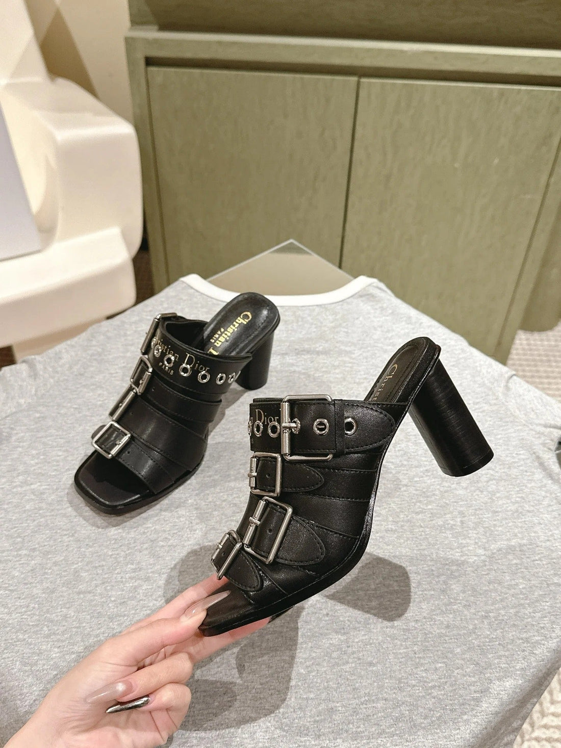 CD 26S High Heel Sandal 65 Black Lambskin 661541