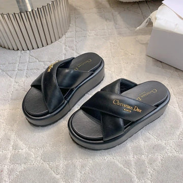 CD 26S Platform Sandals 65 Black Lambskin 644289