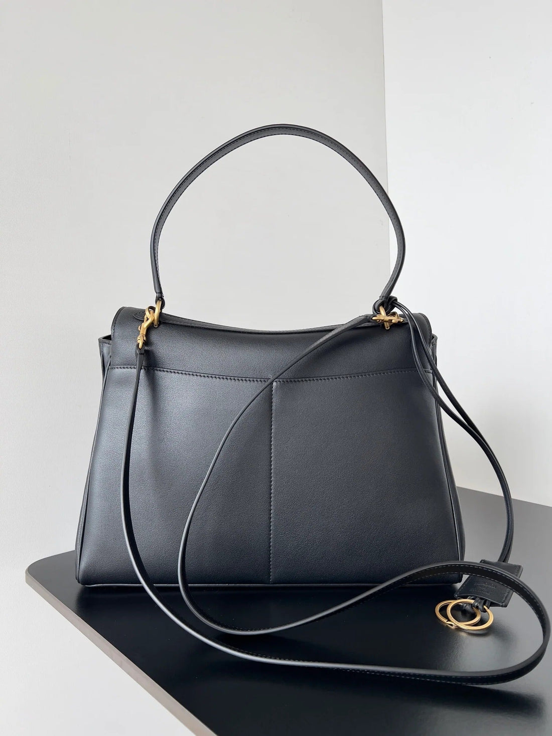 Balenciaga Medium Rodeo Bag 35 Black Calfskin Gold Hardware