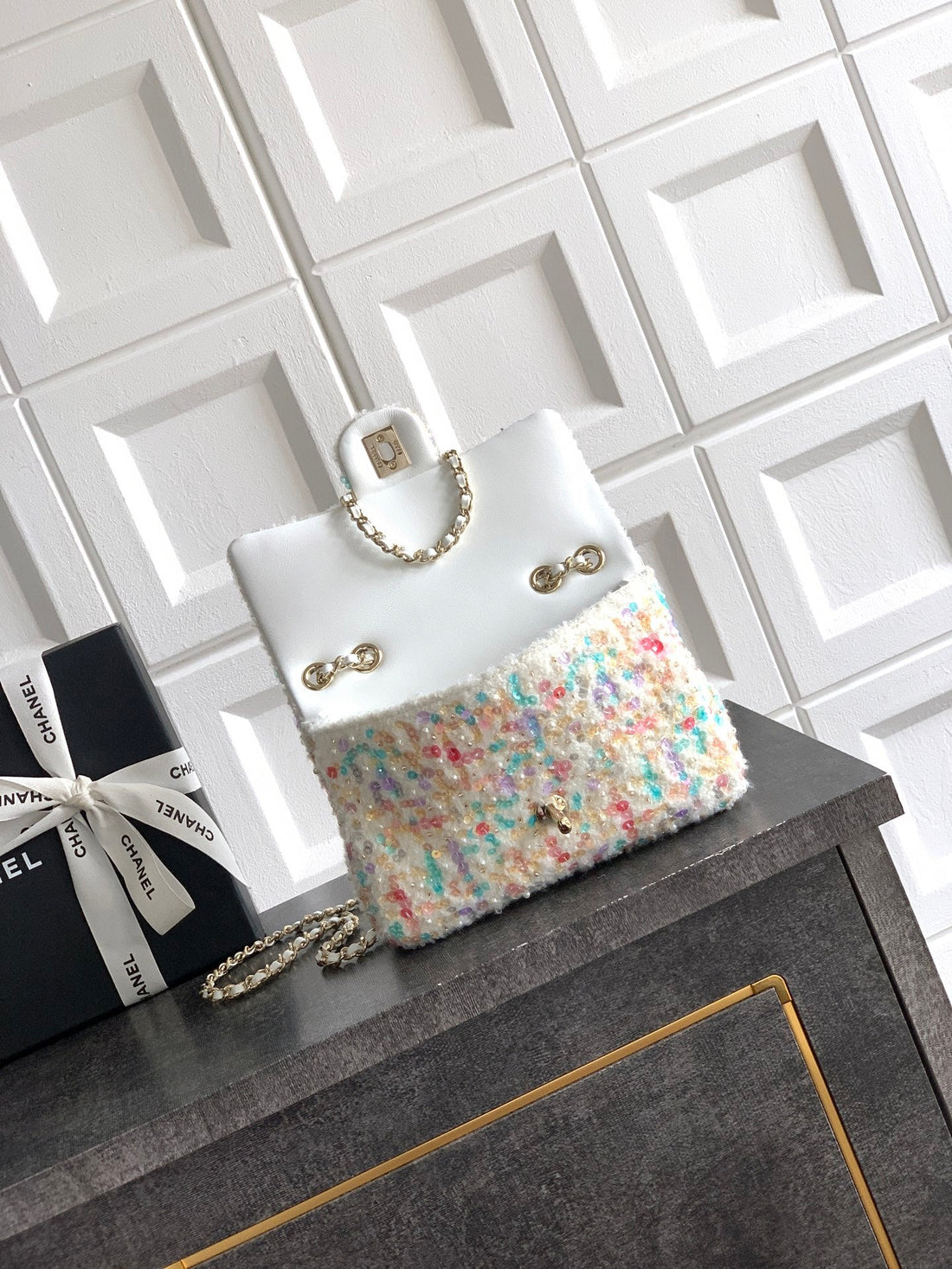 Chanel 2026 Flap Bag 20CM Multicolor Sequin Leather
