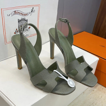 Hm 26SS High Heel Sandals 105 Olive Green Cowhide 607113