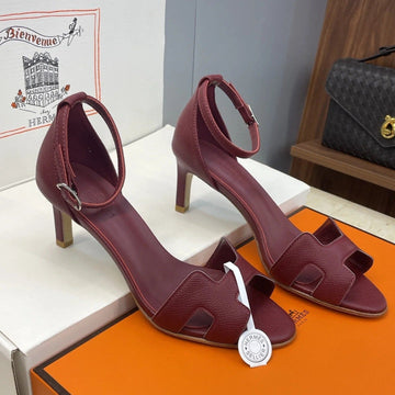 Hm 26SS High Heel Sandals 70 Burgundy Cowhide 607120