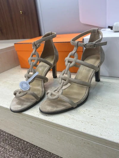 Hm 26SS High Heels Sandals 70 Beige Suede 633220