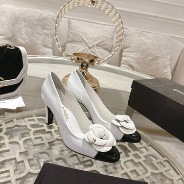 CC 26S High Heels Pump 85 White Black Patent Leather 627003