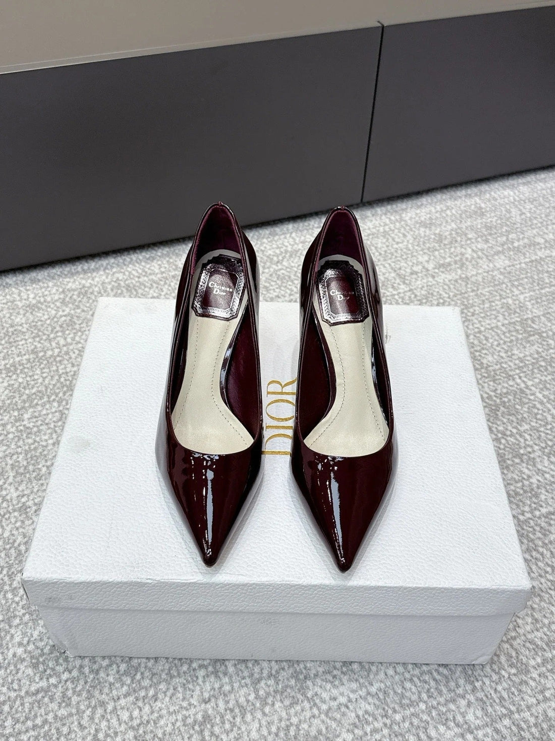 CD 26S High Heels Pump 85 Dark Burgundy Patent Leather 661473