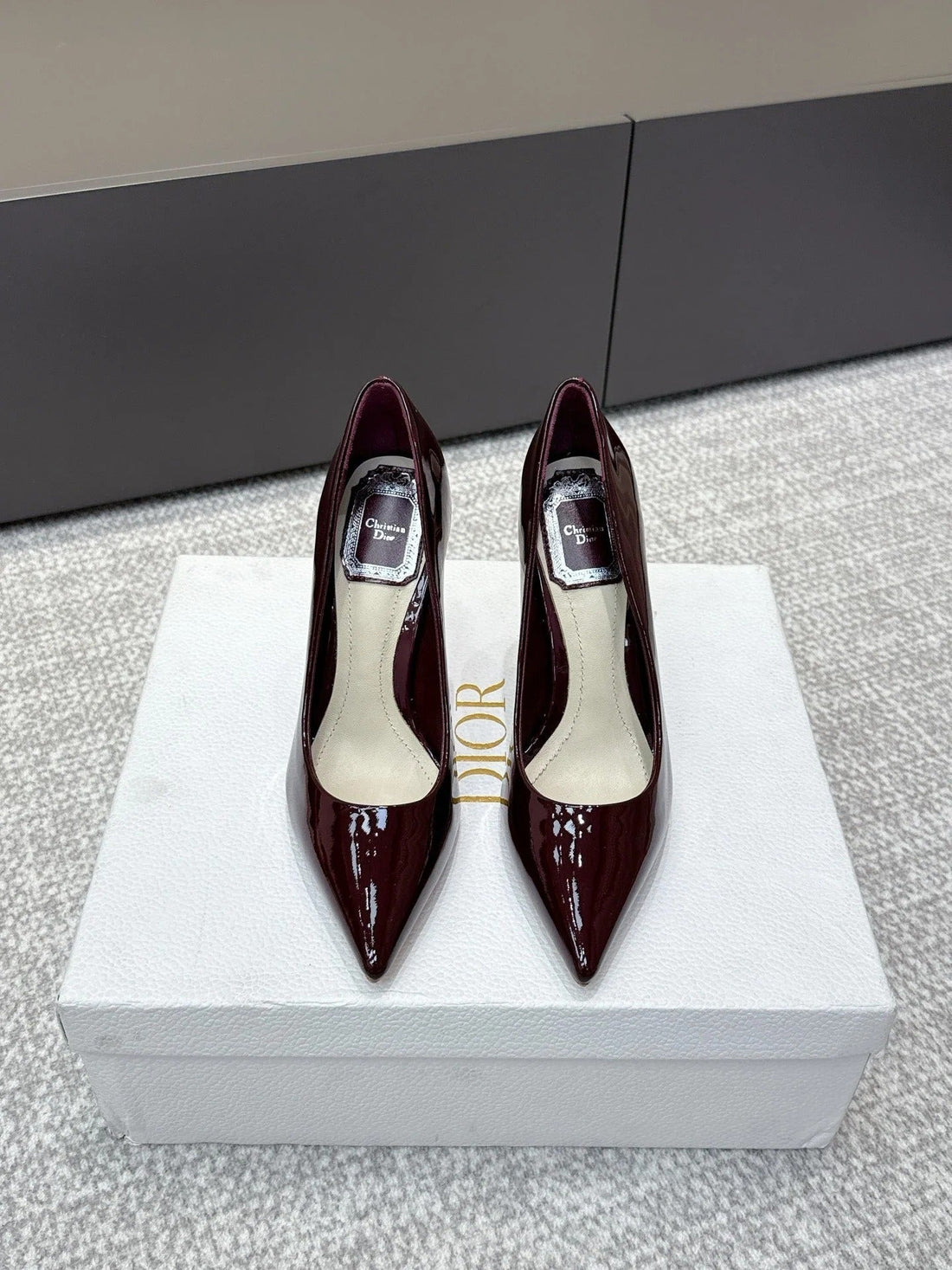 CD 26S High Heels Pump 105 Dark Burgundy Patent Leather 661477