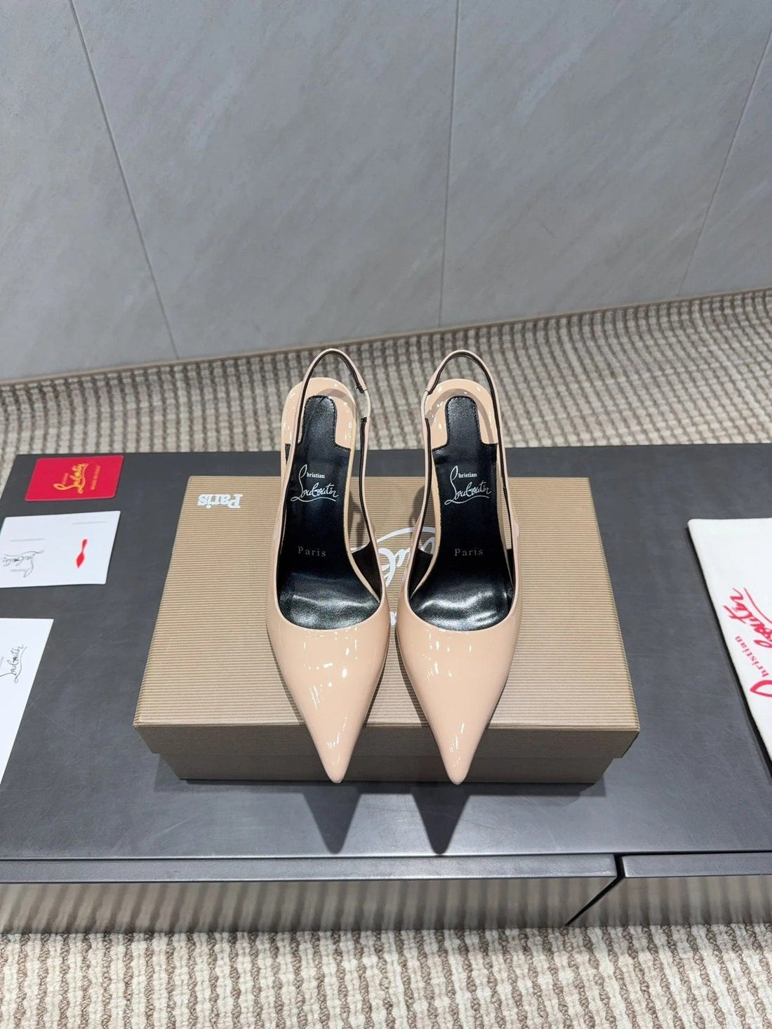 Cl 26SS Slingback 100 Beige Patent Leather 613987