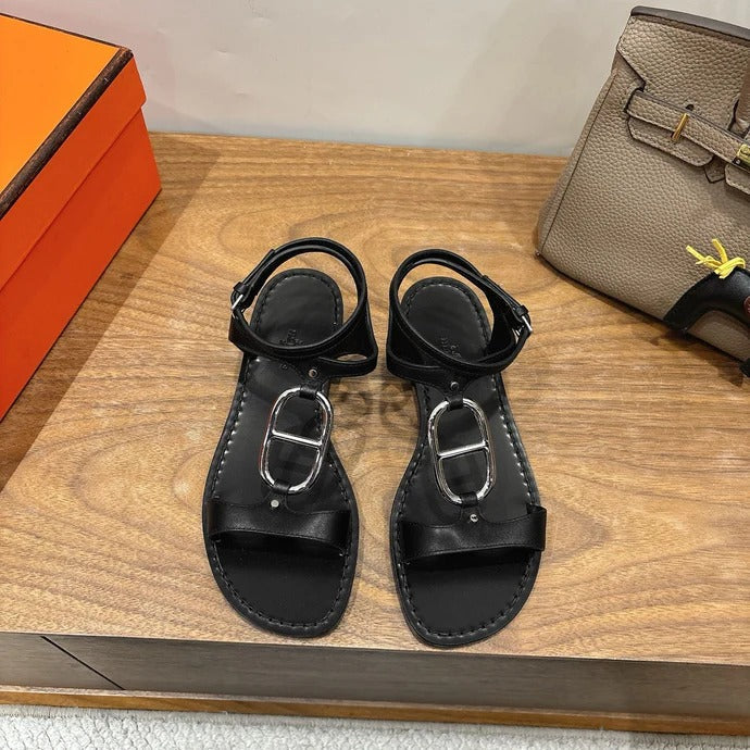 Hm 26SS Sandals Black Leather 638533