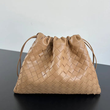 Bv 2025 Dustbag Clutch Bag Pale Brown Calfskin