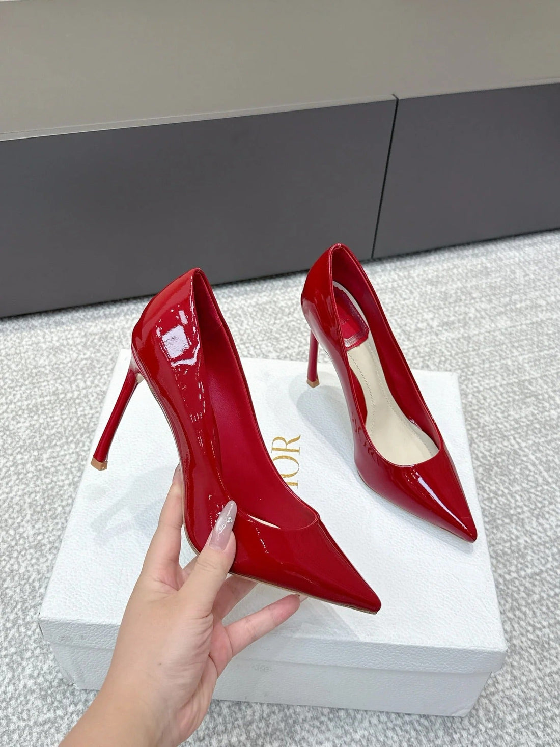 CD 26S High Heels Pump 105 Red Patent Leather 661479