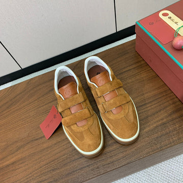 Lp 26SS Velcro-Strap Men Sneaker Camel Suede Leather 606507
