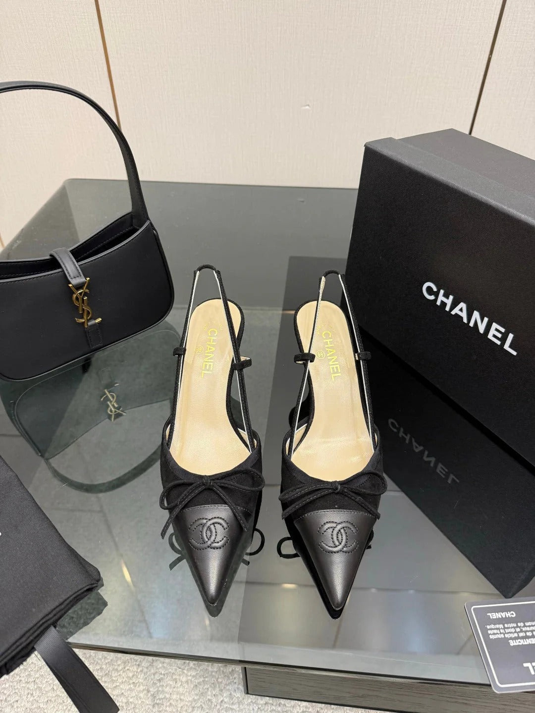 CC 26S Slingback 65 Black Suede Cowhide 651326