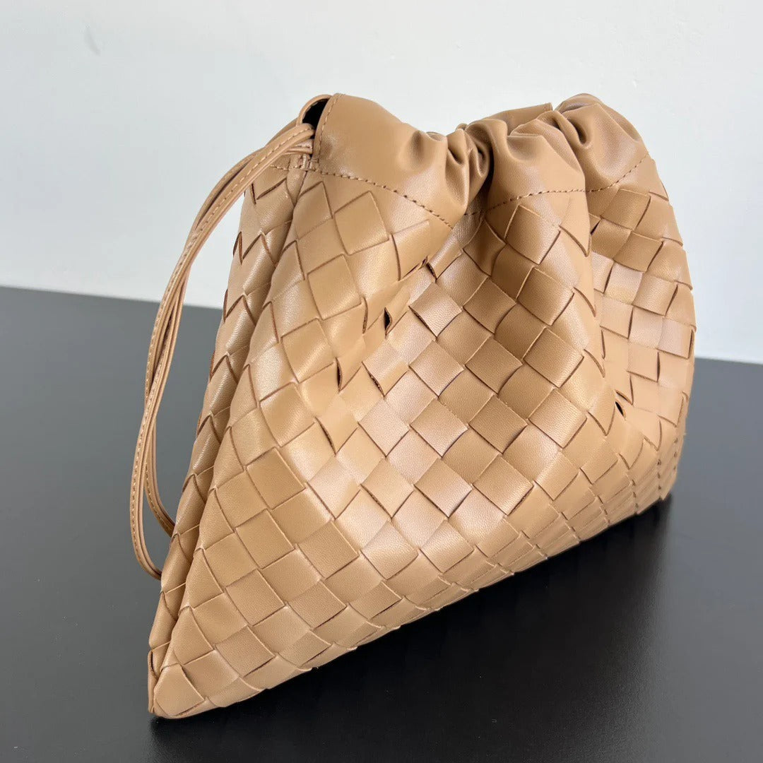 Bv 2025 Dustbag Clutch Bag Pale Brown Calfskin