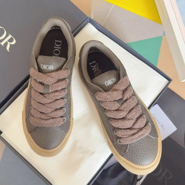 CD 26 B33 Platform Sneakers Dark Gray Monogram Cowhide 609188