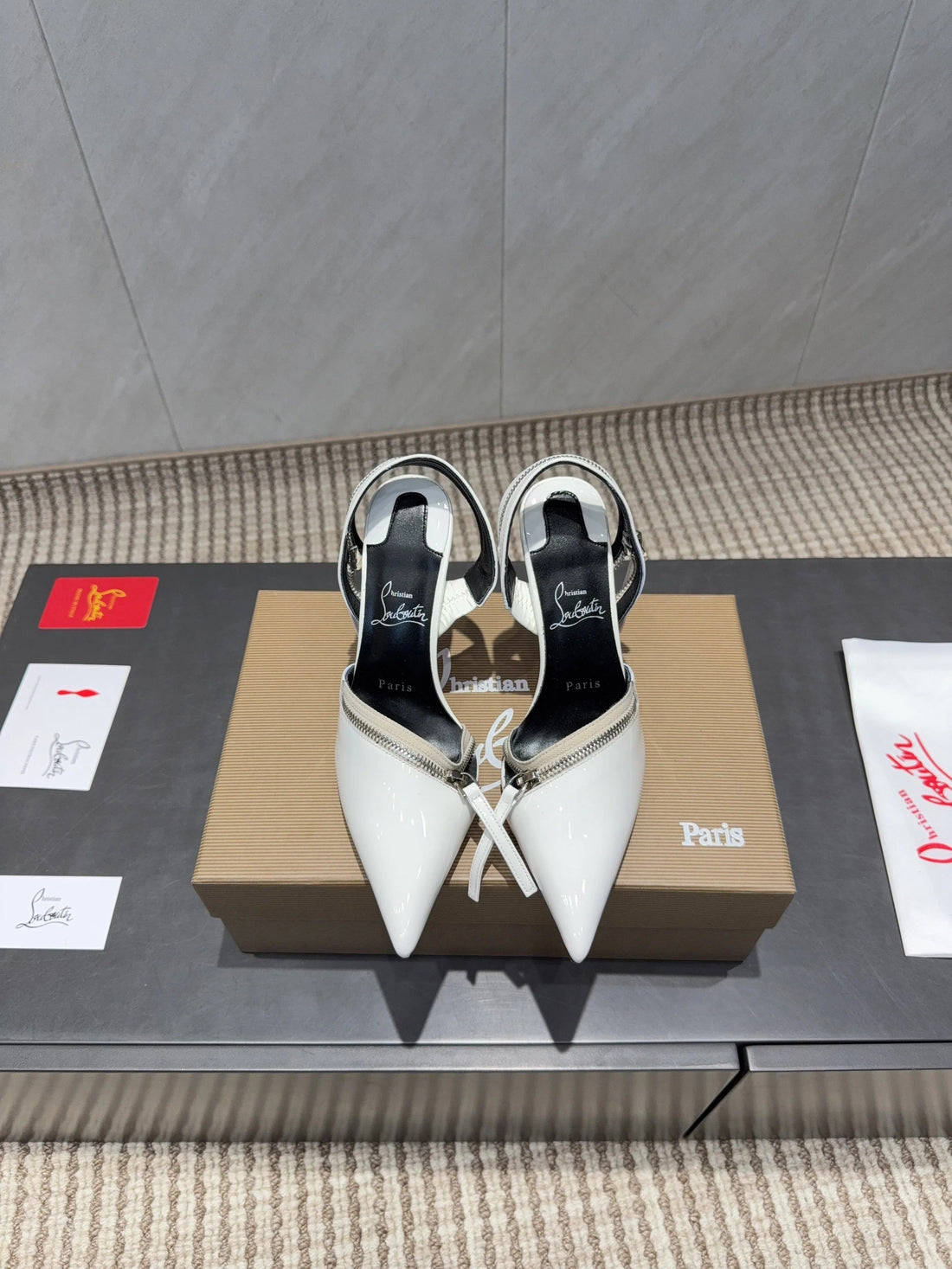 Cl 26SS Slingback 100 White Patent Leather 613788