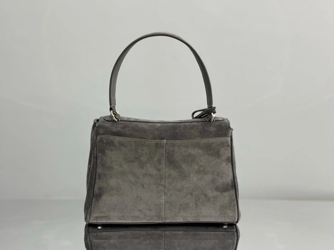 Balenciaga Small Bag 29 Gray Suede Sliver Hardware