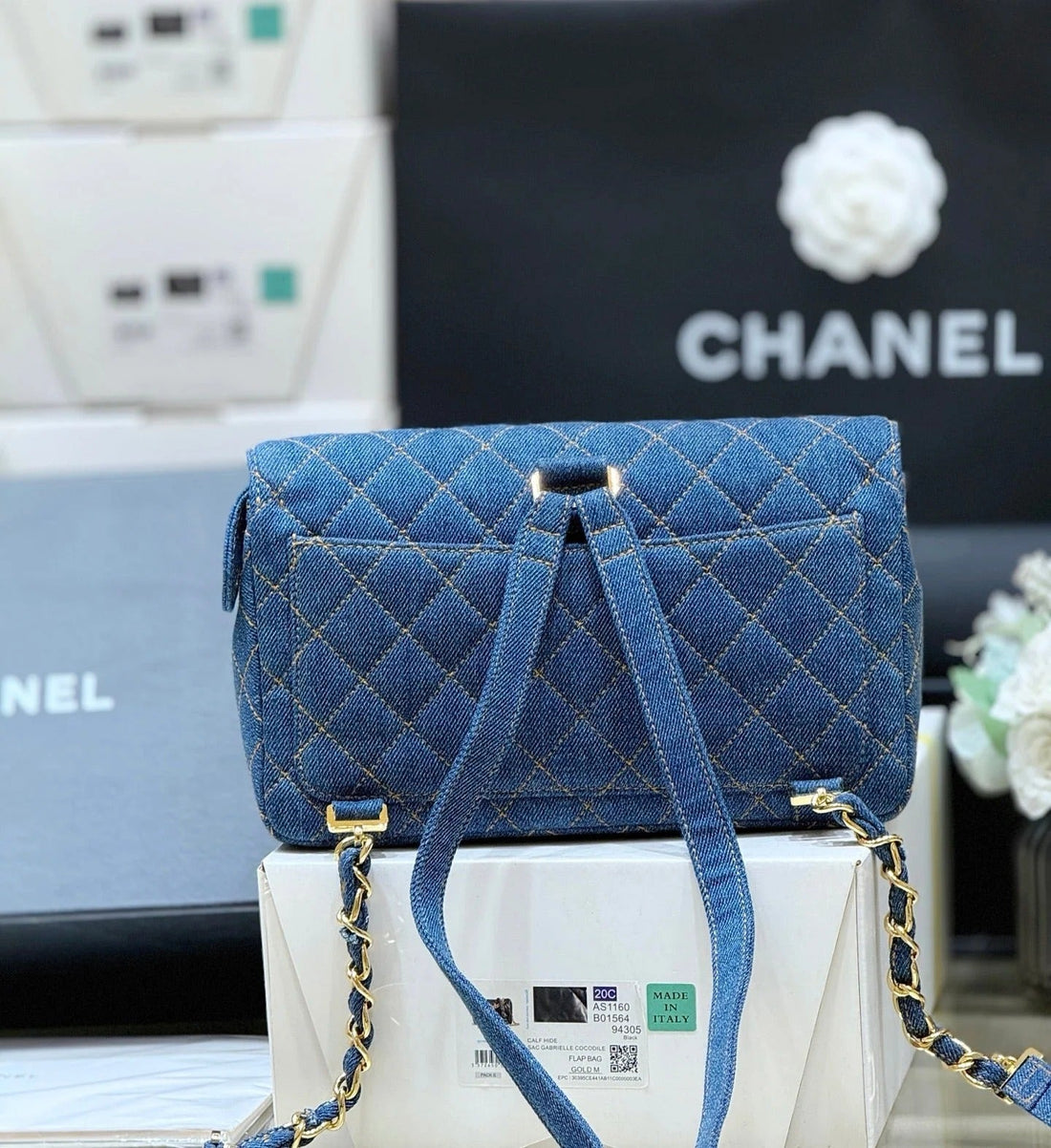 CC 2026 Backpack 26CM Blue Denim Leather 289705