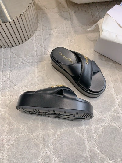 CD 26S Platform Sandals 65 Black Lambskin 644289