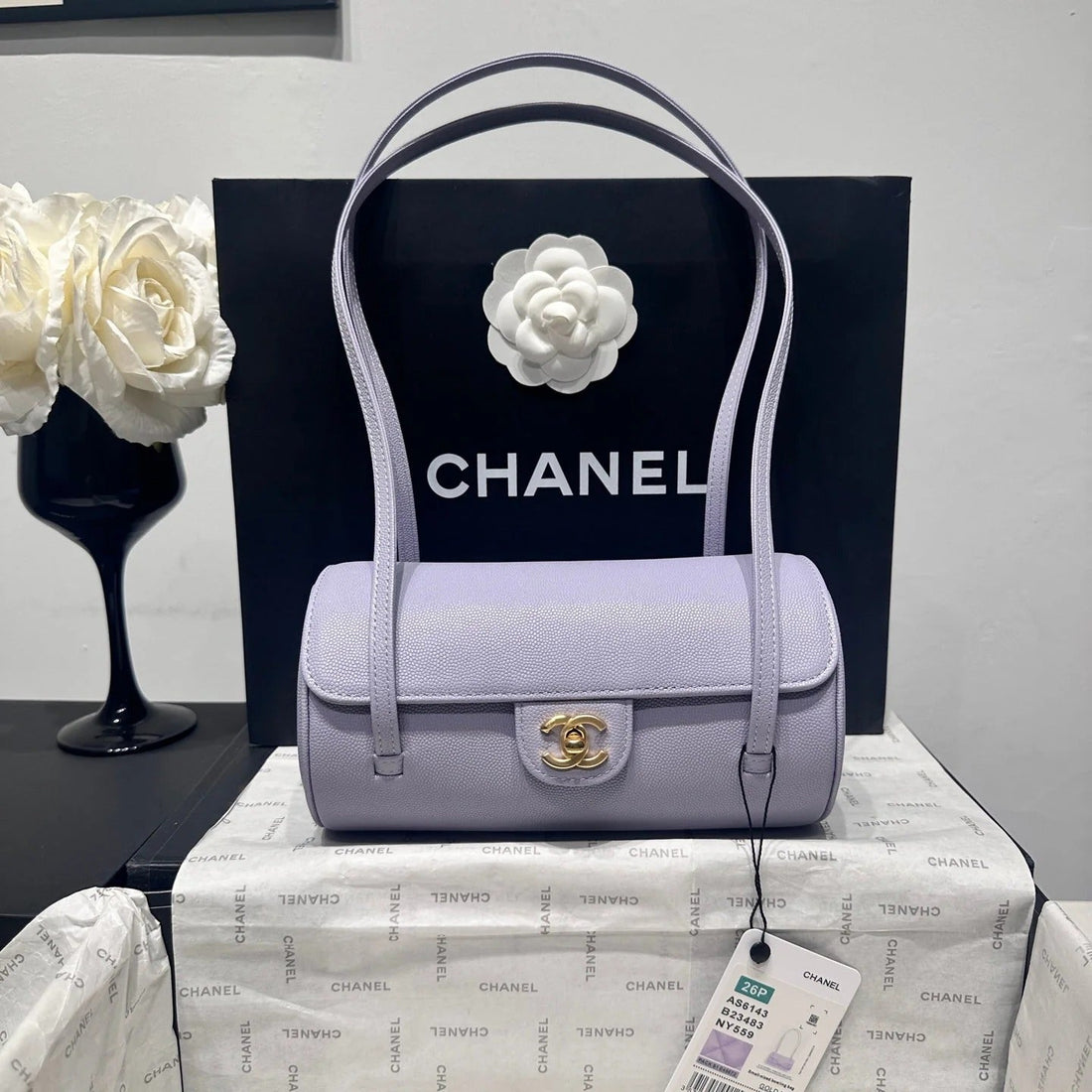 CC 2026 Bowling Ball Cylinder Bag 20CM Caviar Leather