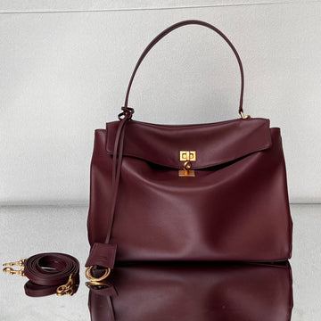Balenciaga Medium Bag 35 Burgyndy Calfskin Gold Hardware