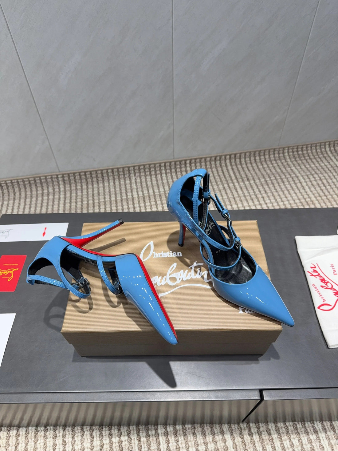 Cl 26SS High Heel Pump 100 Blue Patent Leather 613873