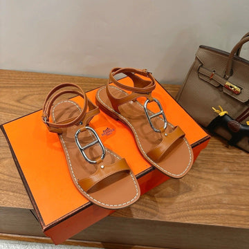Hm 26SS Sandals Camel Brown Leather 638534