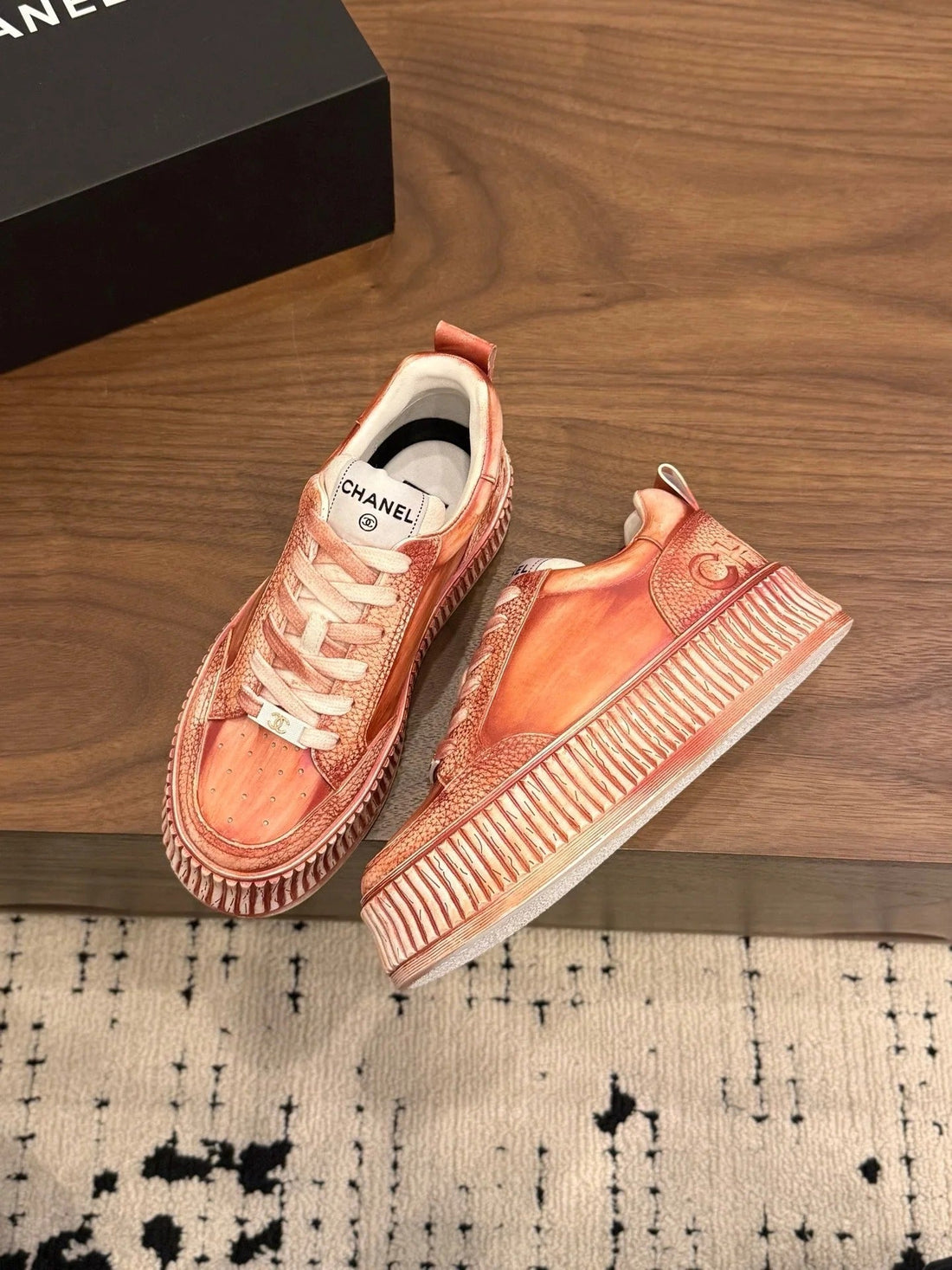 CC 26S Casual Sneaker Coral Orange Leather 183616