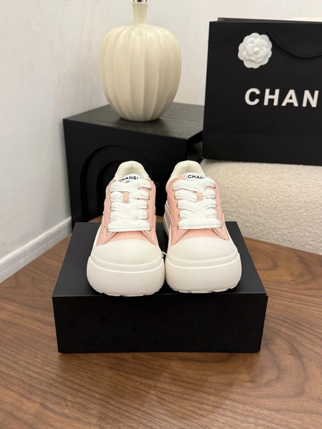 CC 26S Casual Sneaker Baby Pink White Canvas Leather 183593