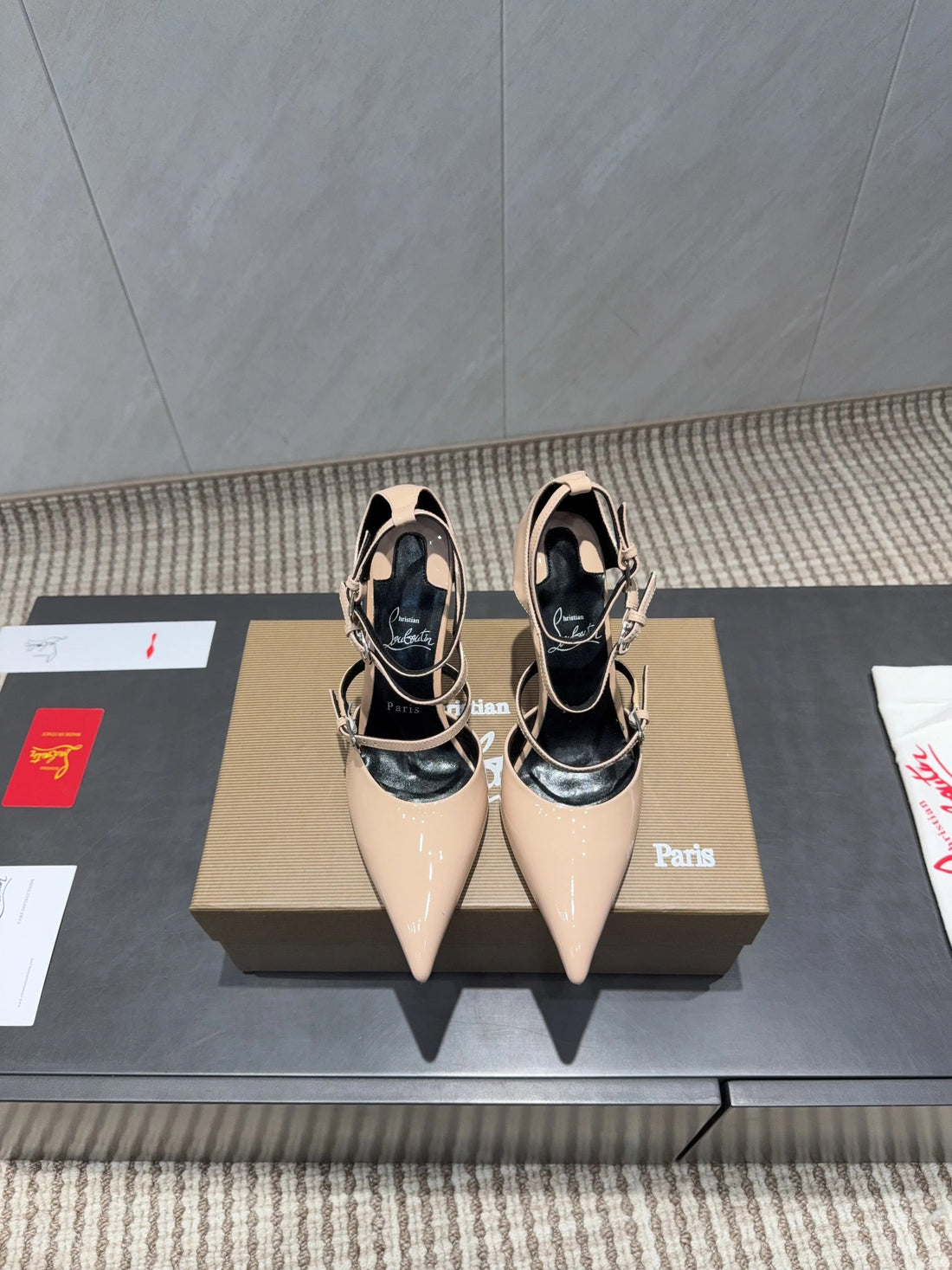 Cl 26SS High Heel Pump 100 Beige Patent Leather 613872