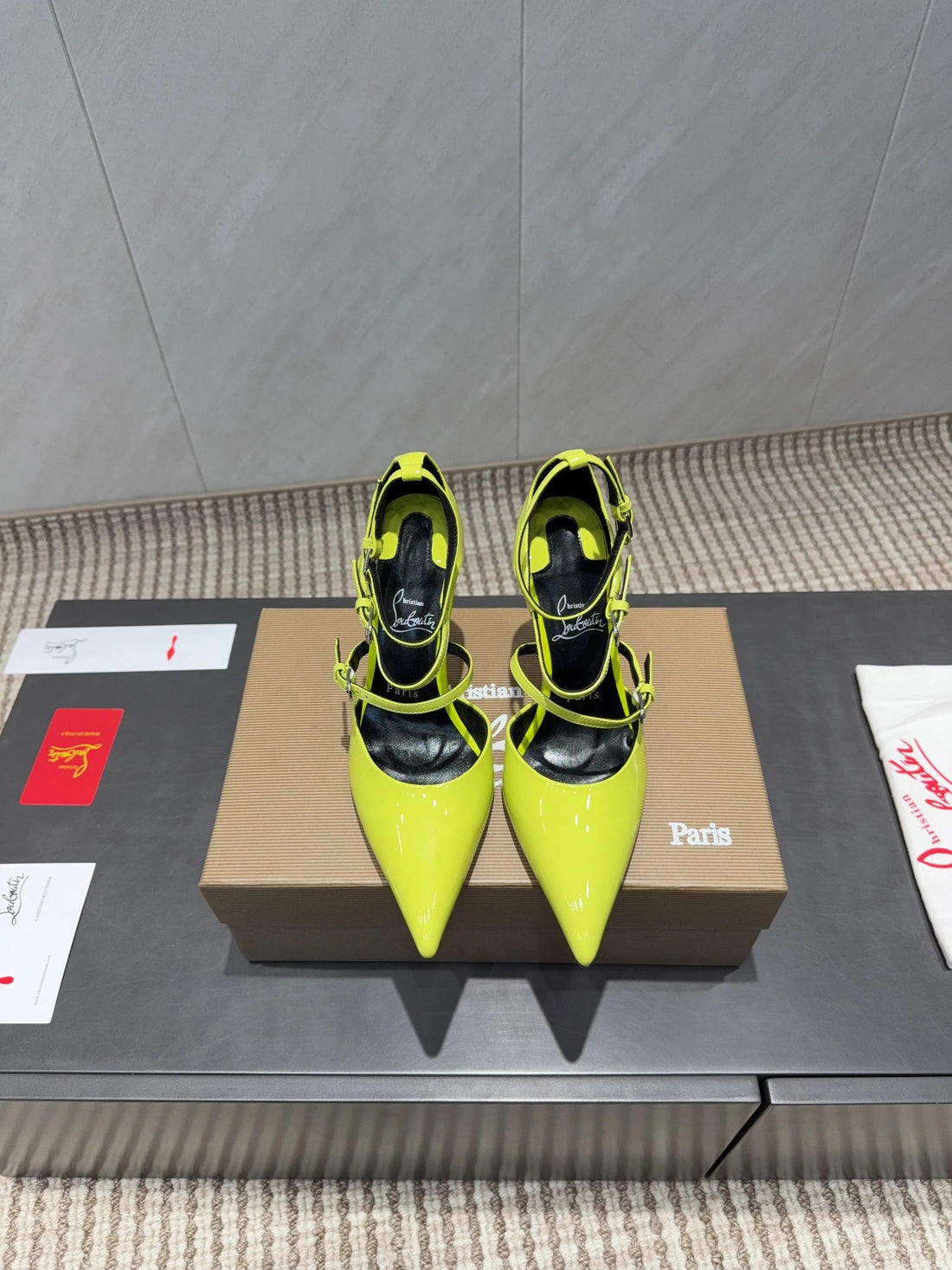 Cl 26SS High Heel Pump 100 Neon Yellow Patent Leather 613874