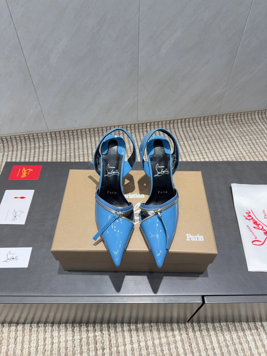 Cl 26SS Slingback 100 Blue Patent Leather 613791