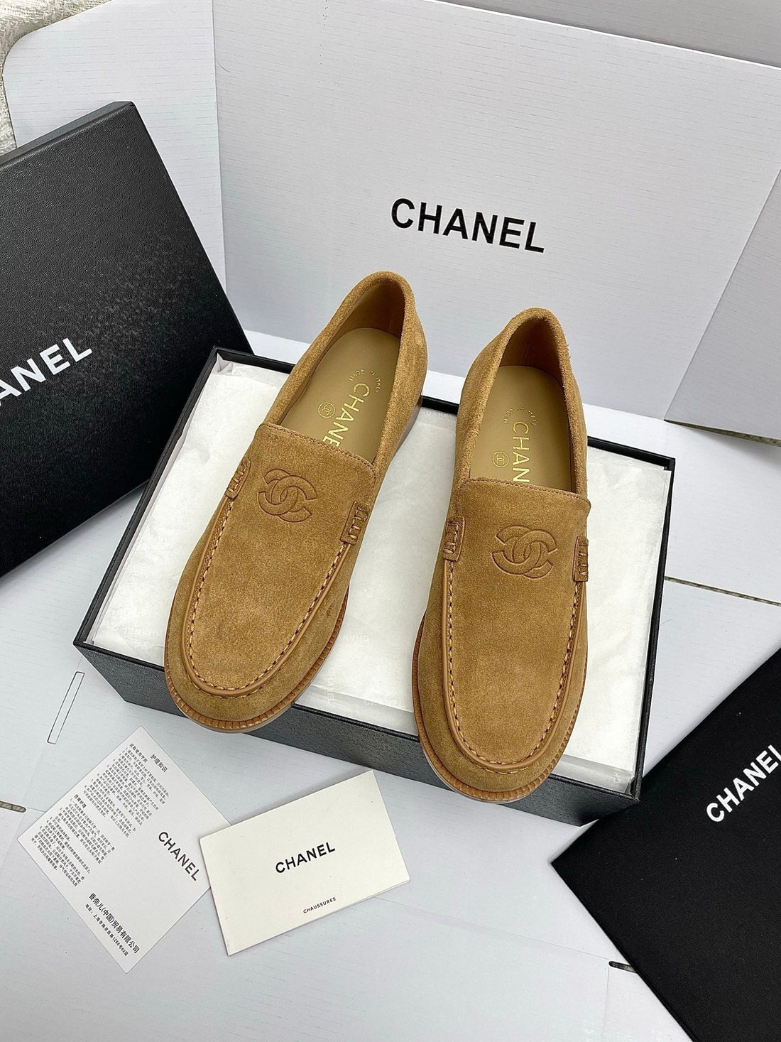 CC 26S Double C Loafers Brown Suede 645308