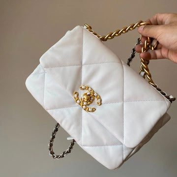 Chanel 2026 Flap Bag 26CM White Lambskin With Gold Hardware
