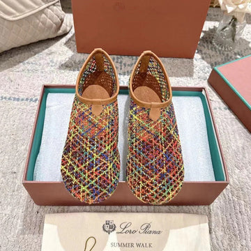 Flat Shoes Multicolor Mesh Fabric