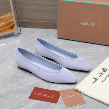Classic Ballet Shoes In Pastel Purple Suedue