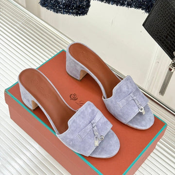 High Heels In Grey Suede And Lambskin
