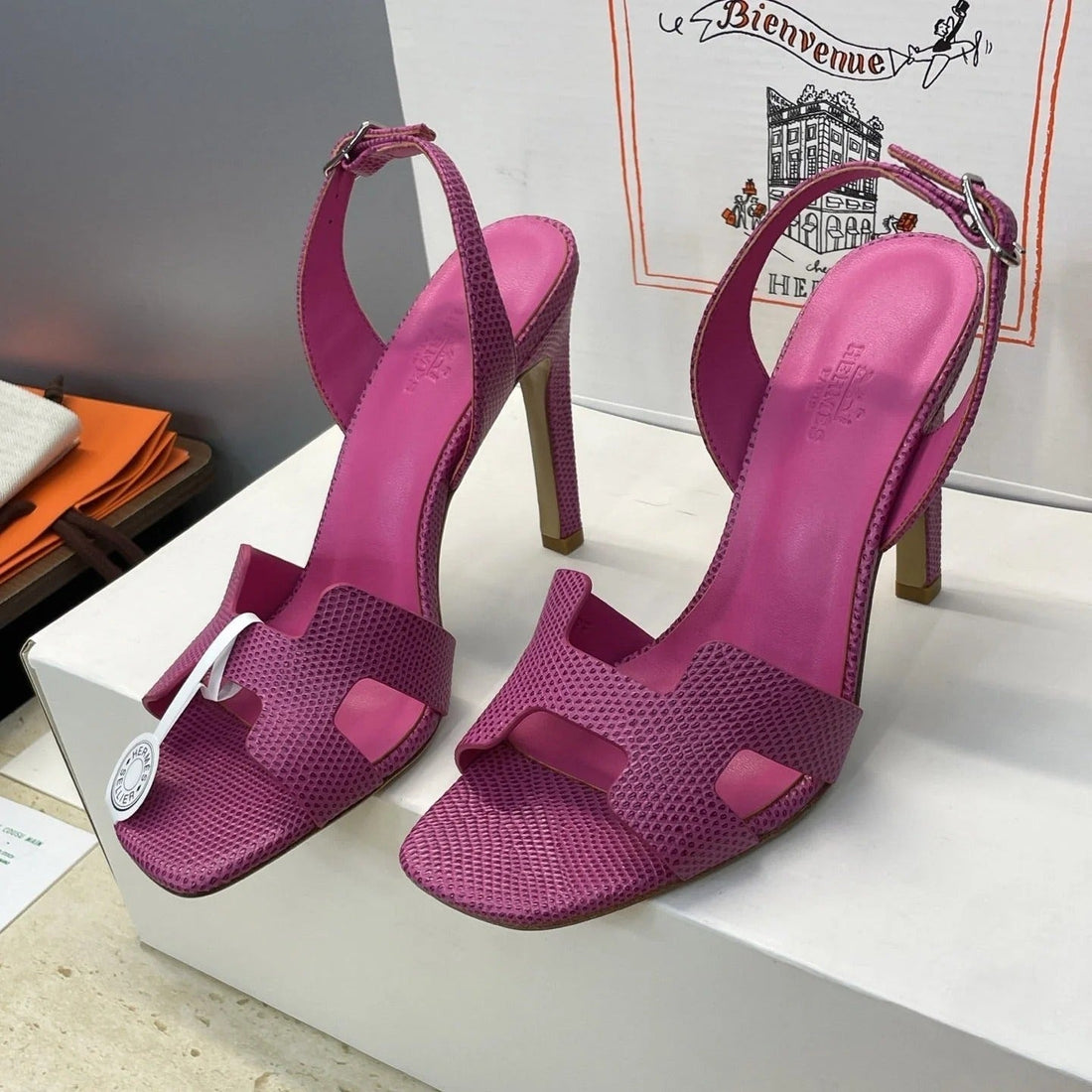 Hm 26SS High Heel Sandals 105 Purple Cowhide 607112