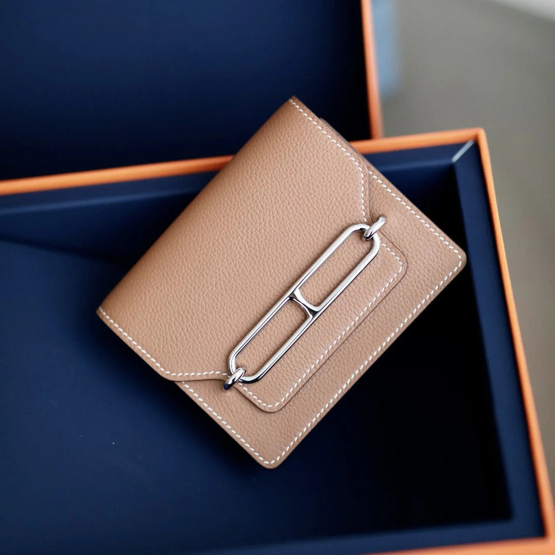 HM Roulisslim Wallet 12.7 Salmon Calfskin Shw