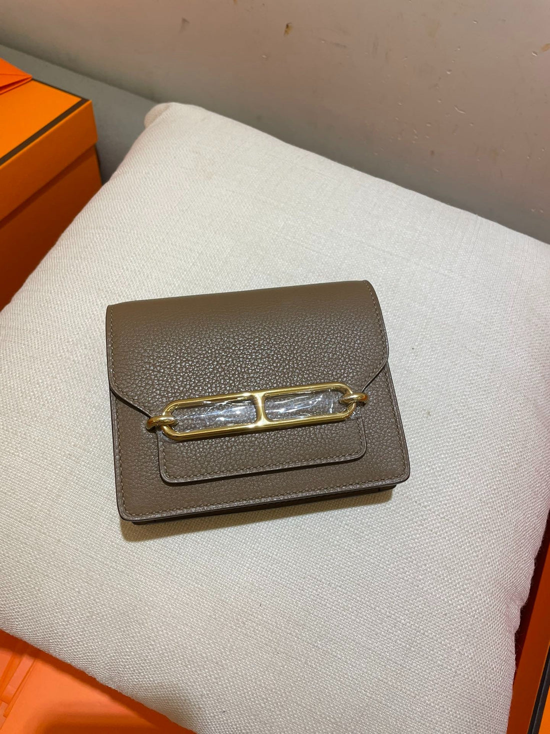 HM Roulisslim Wallet 12.7 Taupe Calfskin Ghw