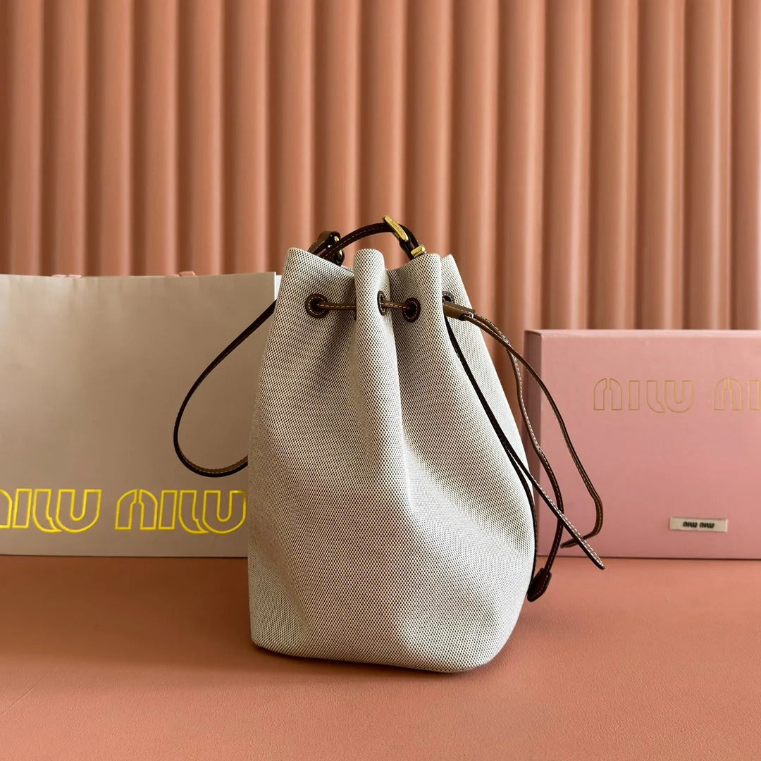 Bucket Bag 29 Beige And Brandy In Canvas