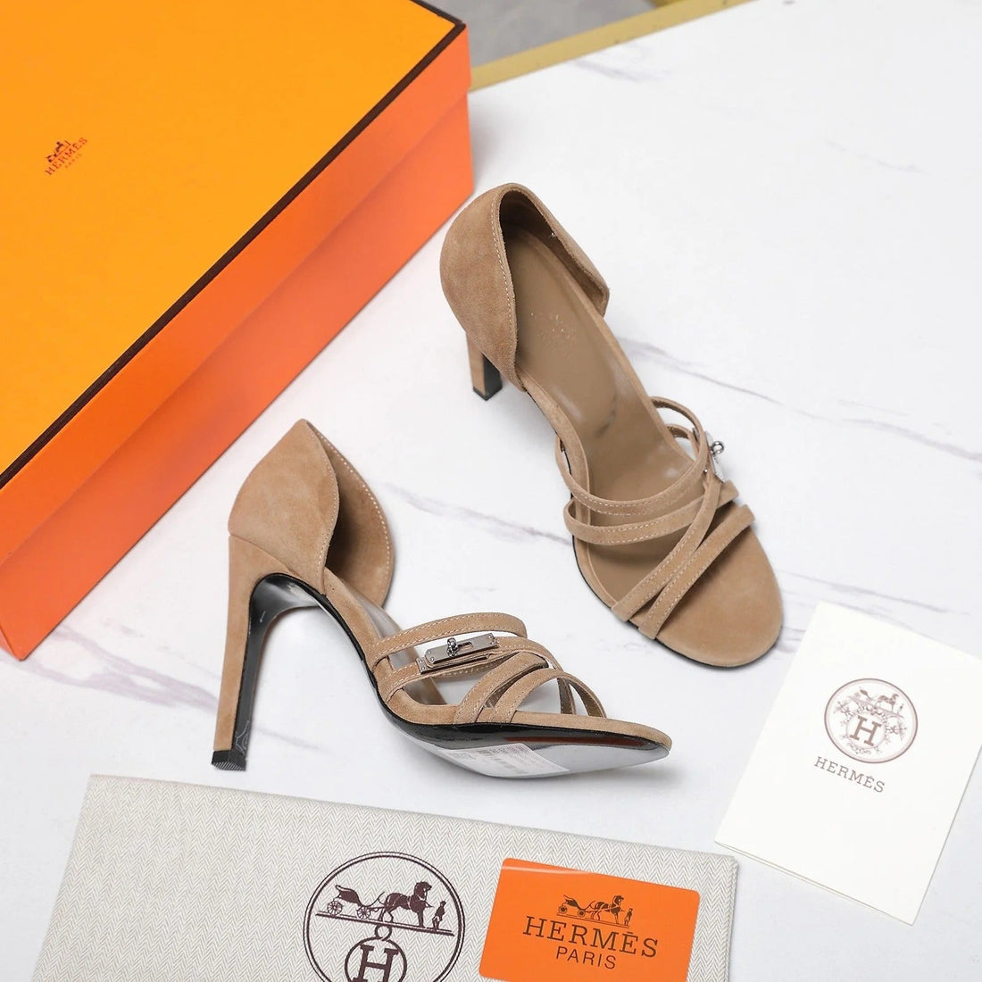 Hm 26SS Sandals 85 Light Brown Suede 601234