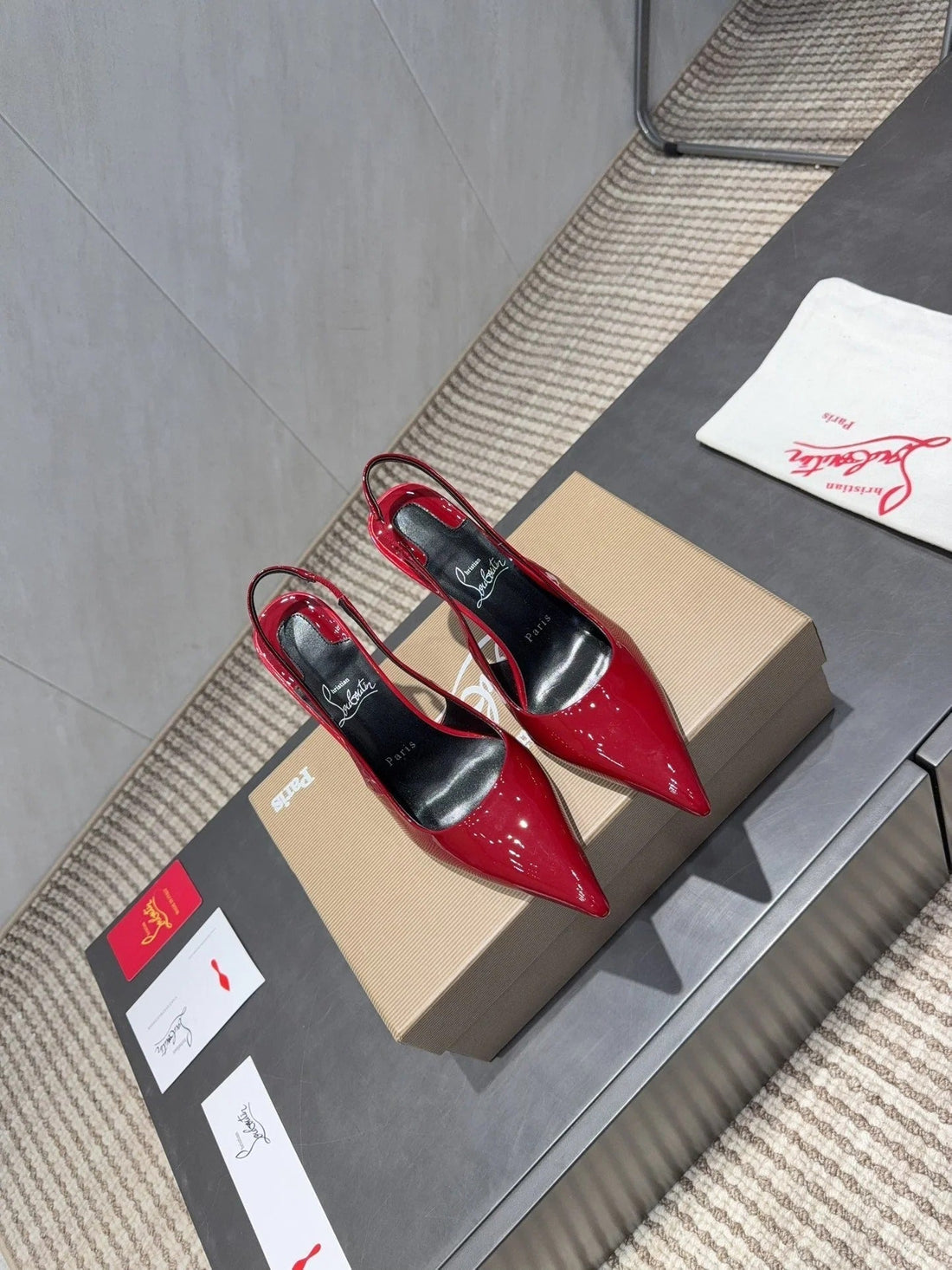 Cl 26SS Slingback 100 Dark Red Patent Leather 613984