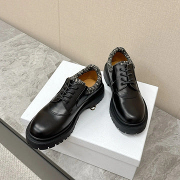 CD 26 Vintage Loafers Oblique Jacquard Black Calfskin 608798