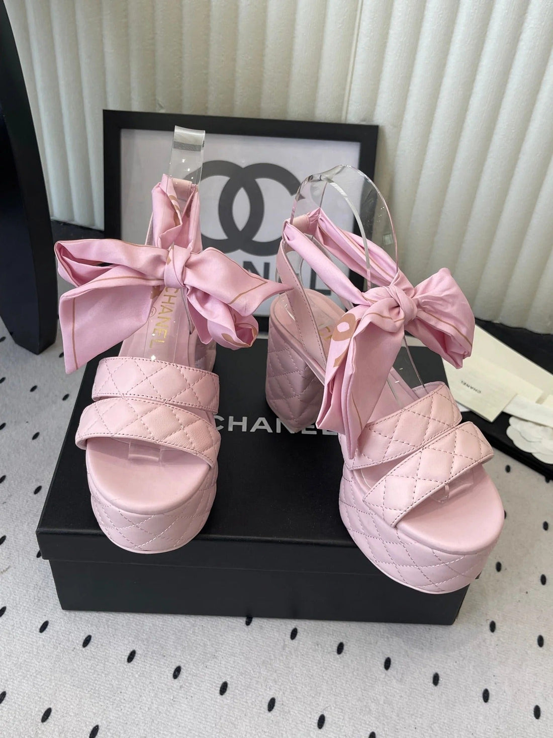 CC 26S Platform Sandals 75 Pink Sheepskin 650086