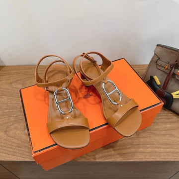Hm 26SS High-Heeled Sandals 50 Brown Leather 638531