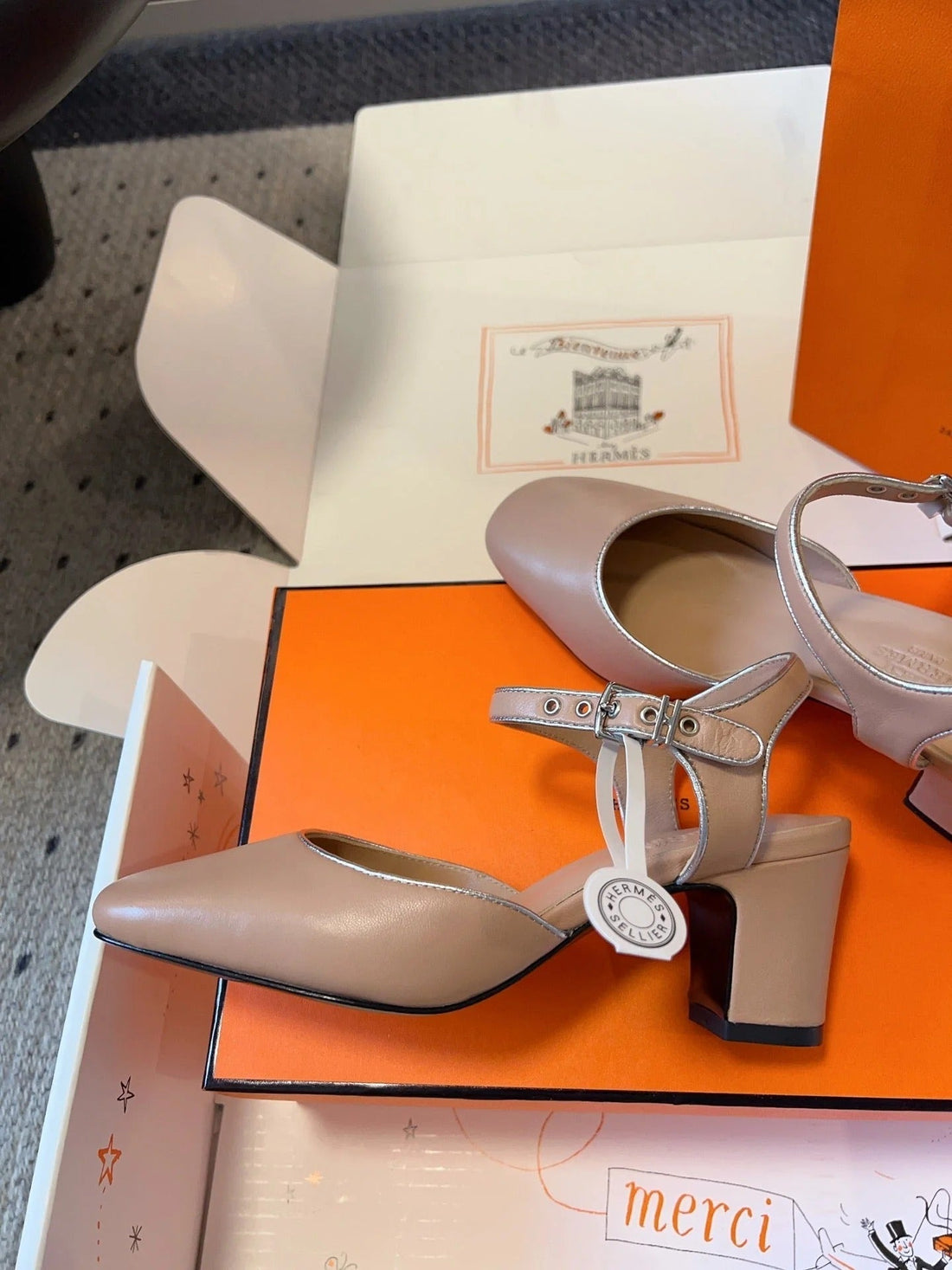 Kleo High Slingback In Crepe Pink Calfskin