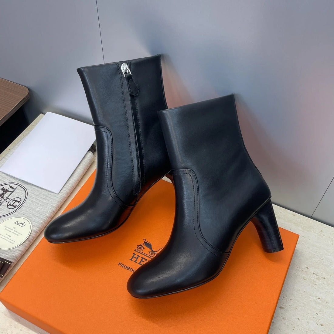 Hm 26SS Lolita Chelsea Boots 80 Black Calfskin 607089