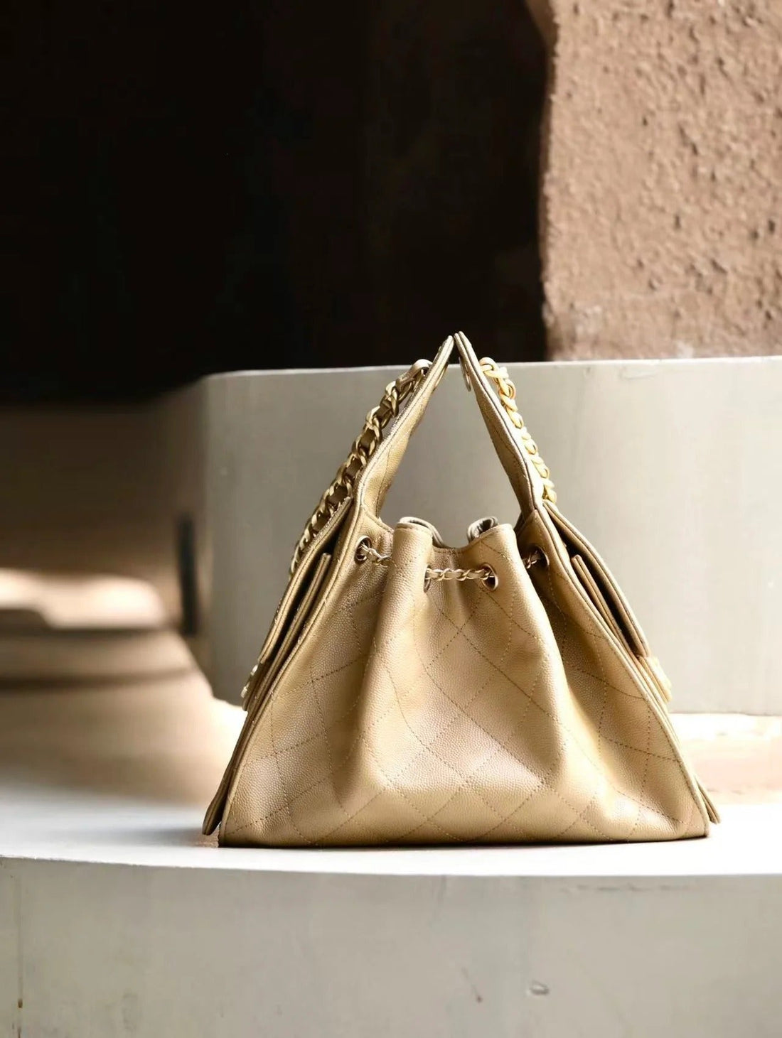 Chanel 2026 Hobo Bag 30CM Beige Calfskin