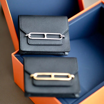 HM Roulisslim Wallet 12.7 Black Calfskin