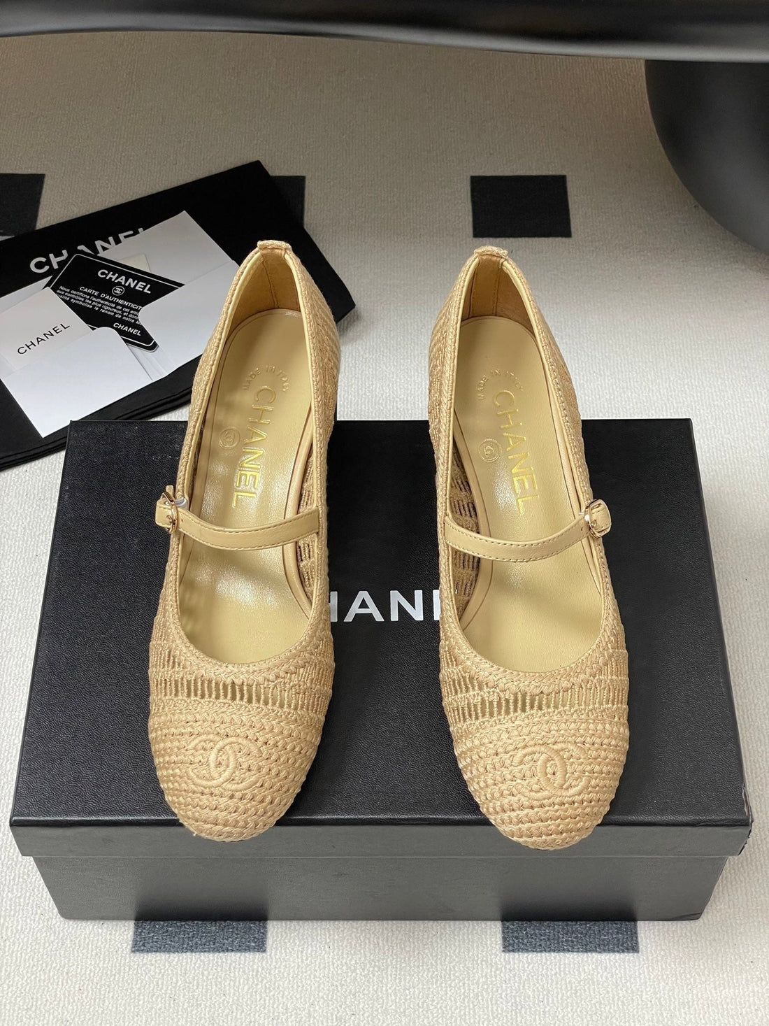 High Ballet Mary Jane 50MM In Natural Beige Raffia